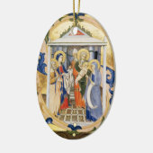 NATIVITÄT , PINK UND GOLD Gem Stein Keramik Ornament (Links)