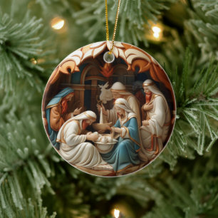 Nativitäts-Keramik-Kreisschmuck Keramik Ornament
