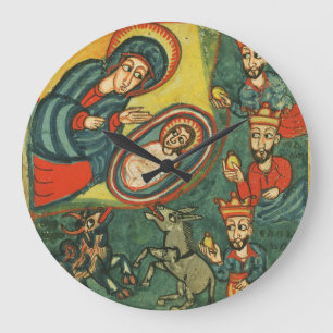 NATIVITÄTSCHRISTMAS PARCHMENT , ANNAHME VON MAGI GROßE WANDUHR