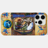 NATIVITÄTSCHRISTMAS PARCHMENT BLUE GEM MONOGRAM Case-Mate iPhone HÜLLE (Rückseite (Horizontal))