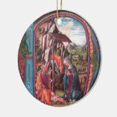 NATIVITÄTSCHRISTMAS PARCHMENT MONOGRAM Rosa Blau Keramikornament (Links)