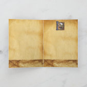 NATIVITÄTSMONOGRAMM CHRISTMAS PARCHMAS Gelbes Gem Feiertagskarte (Innenseite)