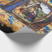 NATIVITÄTSMONOGRAMM FLORAL CHRISTMAS PARCHMENT GESCHENKPAPIER (Ecke)