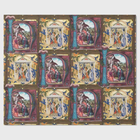 NATIVITÄTSMONOGRAMM GESCHENKPAPIER (Flach)