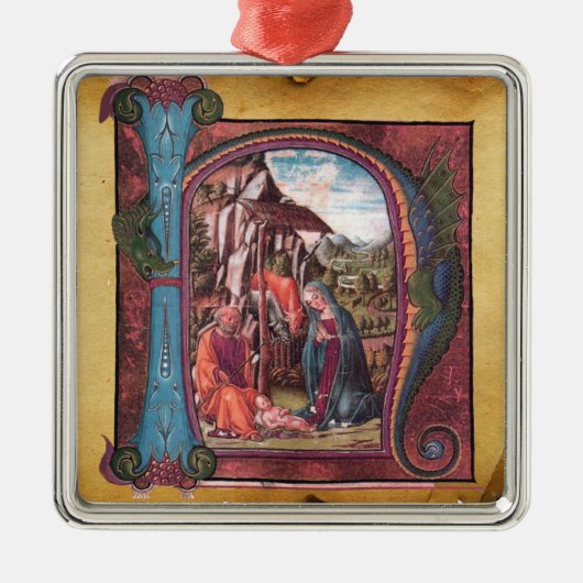 NATIVITÄTSPARCHITEKTONgramm Silbernes Ornament (Vorne)