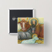 NATIVITÄTSTIERE IN STABILEN, OXEN, SPIELEN UND SCH BUTTON (Vorne & Hinten)