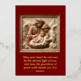 Nativity Angels of Light Foil Holiday Card Folien Feiertagskarte