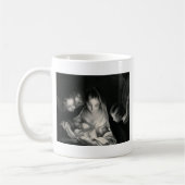 Nativity Baby Jesus Jungfrau Mary Angels Schwarz-w Kaffeetasse (Links)