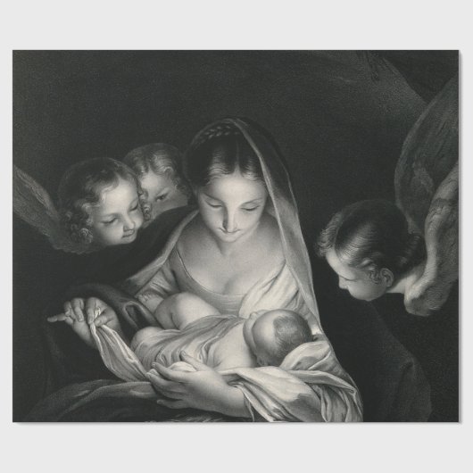 Nativity-Baby-Jesus-Jungfrau-Mary-Engel Geschenkpapier (Flach)