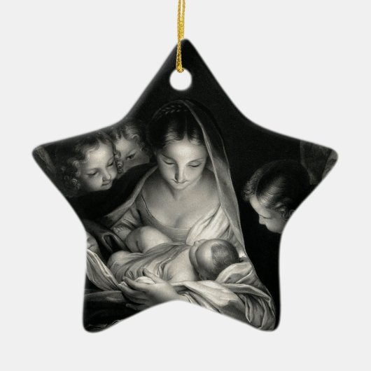 Nativity-Baby-Jesus-Jungfrau-Mary-Engel Keramik Ornament (Vorne)