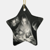 Nativity-Baby-Jesus-Jungfrau-Mary-Engel Keramik Ornament (Links)