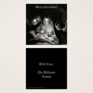 Nativity Baby Jesus Virgin Mary Angels Black White