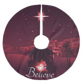 Nativity Believe Polyester Weihnachtsbaumdecke (Vorderseite)