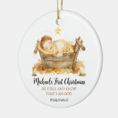 Nativity Bible Verse Baby's First Christmas Keramik Ornament (Links)