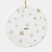 Nativity Bible Verse Baby's First Christmas Keramik Ornament (Hinten)