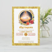 Nativity Carol Service Christmas Invitation Feiertagskarte (Stehend Vorderseite)