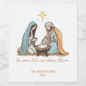 Nativity Christian Religious Christmas Weinetikett (Einzelnes Label)