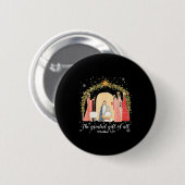 Nativity Christmas Baby Jesus Christian Greatest O Button (Vorne & Hinten)