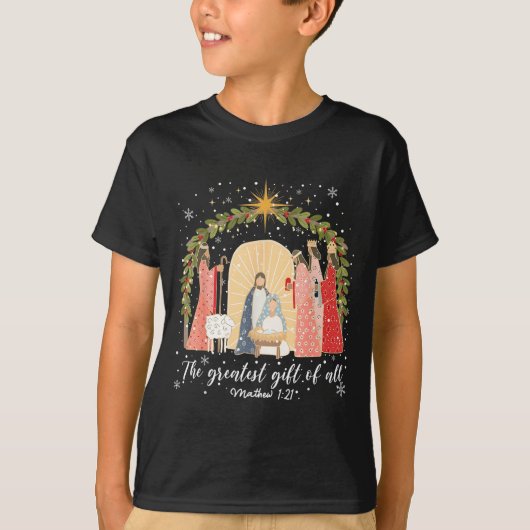 Nativity Christmas Baby Jesus Christian Greatest O T-Shirt (Vorderseite)