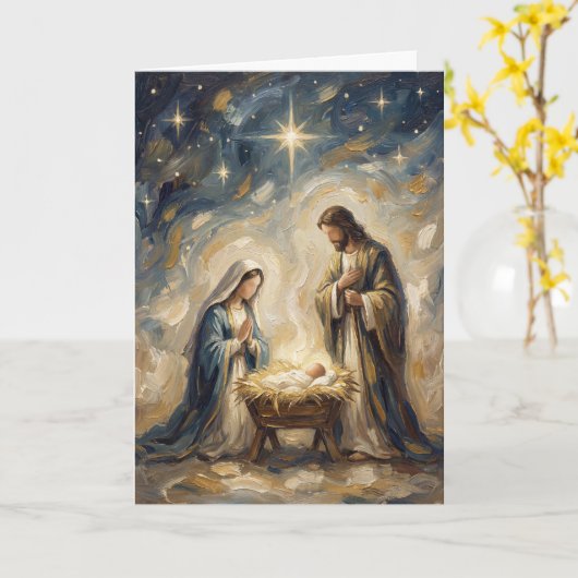 Nativity Christmas Card Karte (Gelbe Blume)