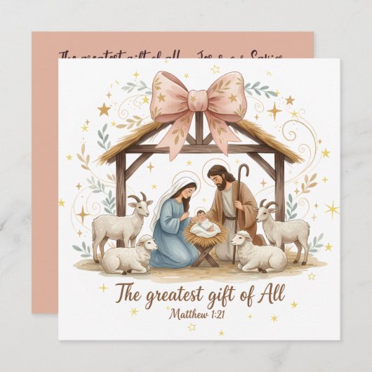 Nativity Christmas Card with Scripture (Vorne/Hinten)
