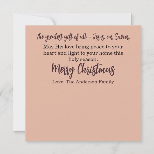 Nativity Christmas Card with Scripture  (Rückseite)