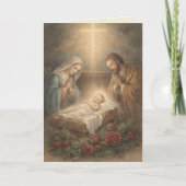 Nativity Christmas Holy Family Catholic Feiertagskarte (Vorderseite)