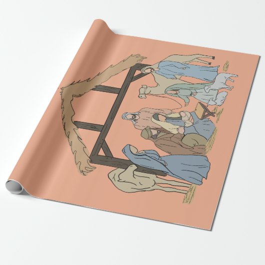 NATIVITY CHRISTMAS WRAPPING PAPER GESCHENKPAPIER (Ungerollt)