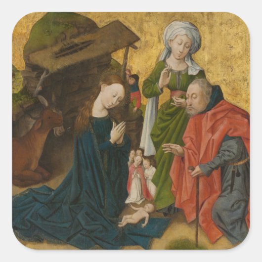 Nativity, circa 1460 quadratischer aufkleber (Vorderseite)