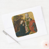 Nativity, circa 1460 quadratischer aufkleber (Umschlag)