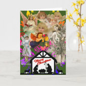 NATIVITY COLLAGE VINTAG ANGELS CHRISTMAS CARD KARTE (Gelbe Blume)