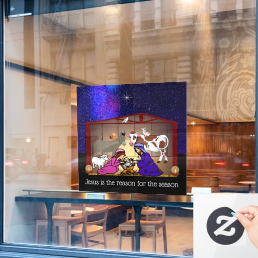 Nativity Fensteraufkleber (Café-Fenster)