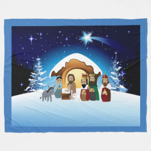 Nativity-Fleece-Decke Fleecedecke