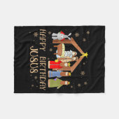 Nativity Happy Birthday Jesus Christmas Nativity C Fleecedecke (Vorderseite (Horizontal))