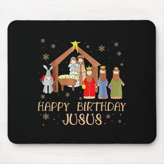 Nativity Happy Birthday Jesus Christmas Nativity C Mousepad (Vorne)