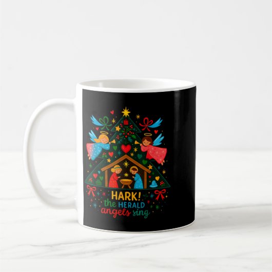 Nativity Hark The Herald Angels Sing Cute Christma Kaffeetasse (Links)