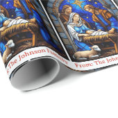 Nativity Holy Family Add Your Text Christmas Gift Geschenkpapier (Rolleneckpunkt)