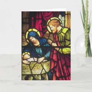Nativity in stained glass feiertagskarte
