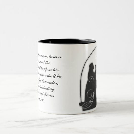 Nativity-/jesaja-9:6 Zweifarbige Tasse (Mittel)