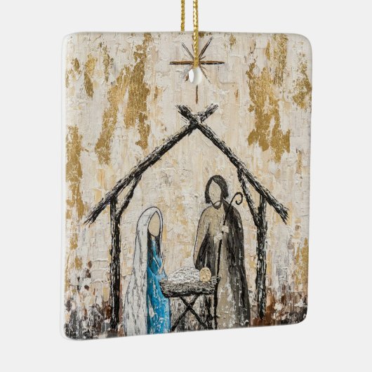 Nativity Keramik Square Ornament (Rechts)