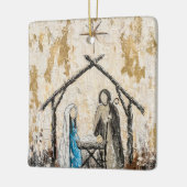 Nativity Keramik Square Ornament (Links)