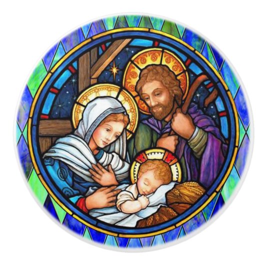 Nativity Keramikknauf (Vorderseite)