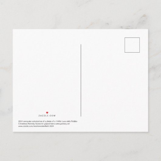 NATIVITY Luca Della Robbia Weihnachtspostkarte Ankündigungspostkarte (Rückseite)