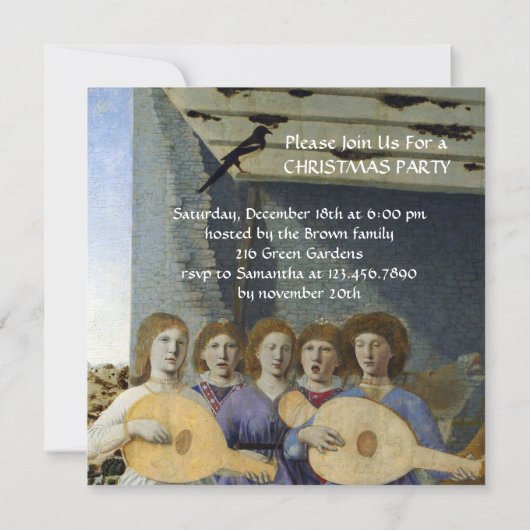 NATIVITY OF JESUS, ANGELS by PIERO DELLA FRANCESCA Einladung (Rückseite)