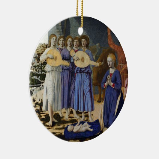 NATIVITY OF JESUS, ANGELS by PIERO DELLA FRANCESCA Keramik Ornament (Rechts)
