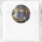 NATIVITY OF JESUS, ANGELS by PIERO DELLA FRANCESCA Runder Aufkleber (Tasche)