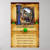 NATIVITY Old Irish Christmas Segen Parchment Poster (Vorne)