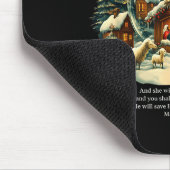 Nativity Ornament Christmas Scene Matthew 1_21 Mousepad (Ecke)