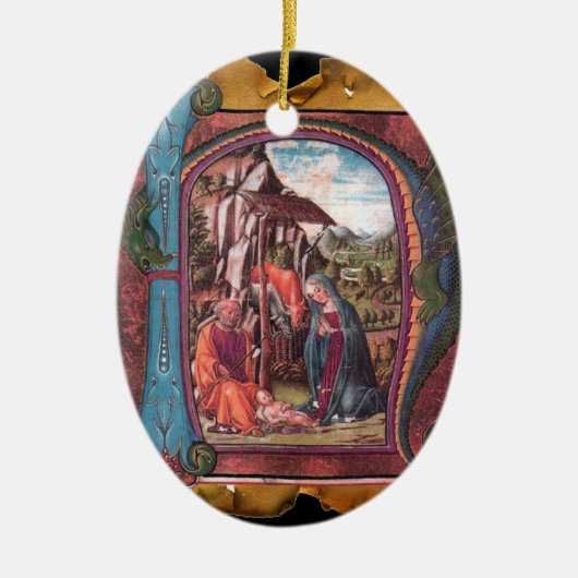 NATIVITY PARCHITY Blue Gemstone Monogram Keramikornament (Vorne)