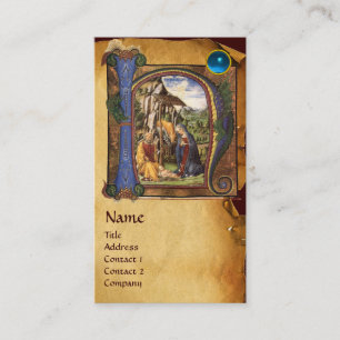 NATIVITY PARCHITY Blue Saphire Monogramm Visitenkarte